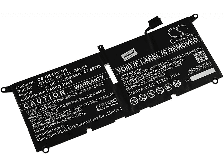 POWERY Akku für Dell Volt, 6300mAh 0H754V Typ Li-Ion 7.6 Akku