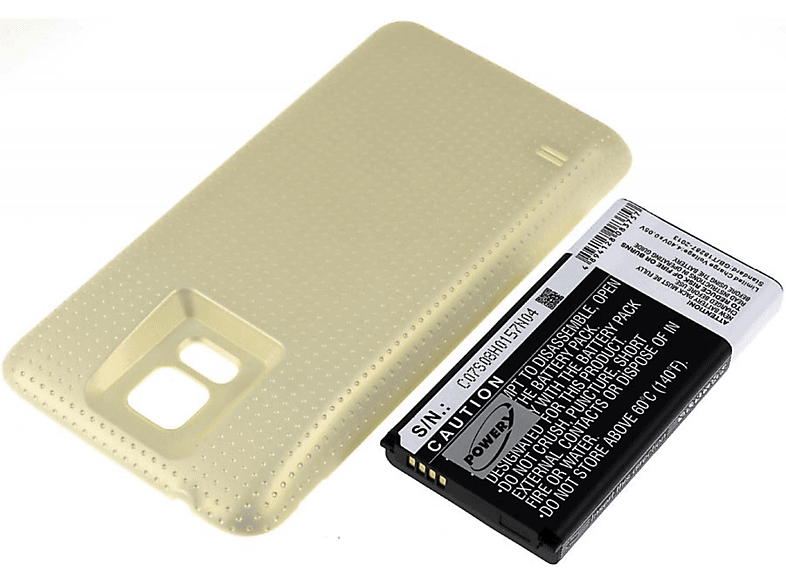 3.85 Volt, Akku, SM-G900F Li-Ion Akku Samsung 5600mAh für Gold POWERY