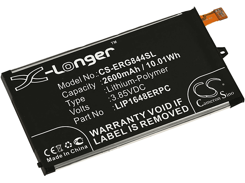 SO-02K 2600mAh Sony POWERY Volt, Akku für Li-Polymer Akku, 3.85