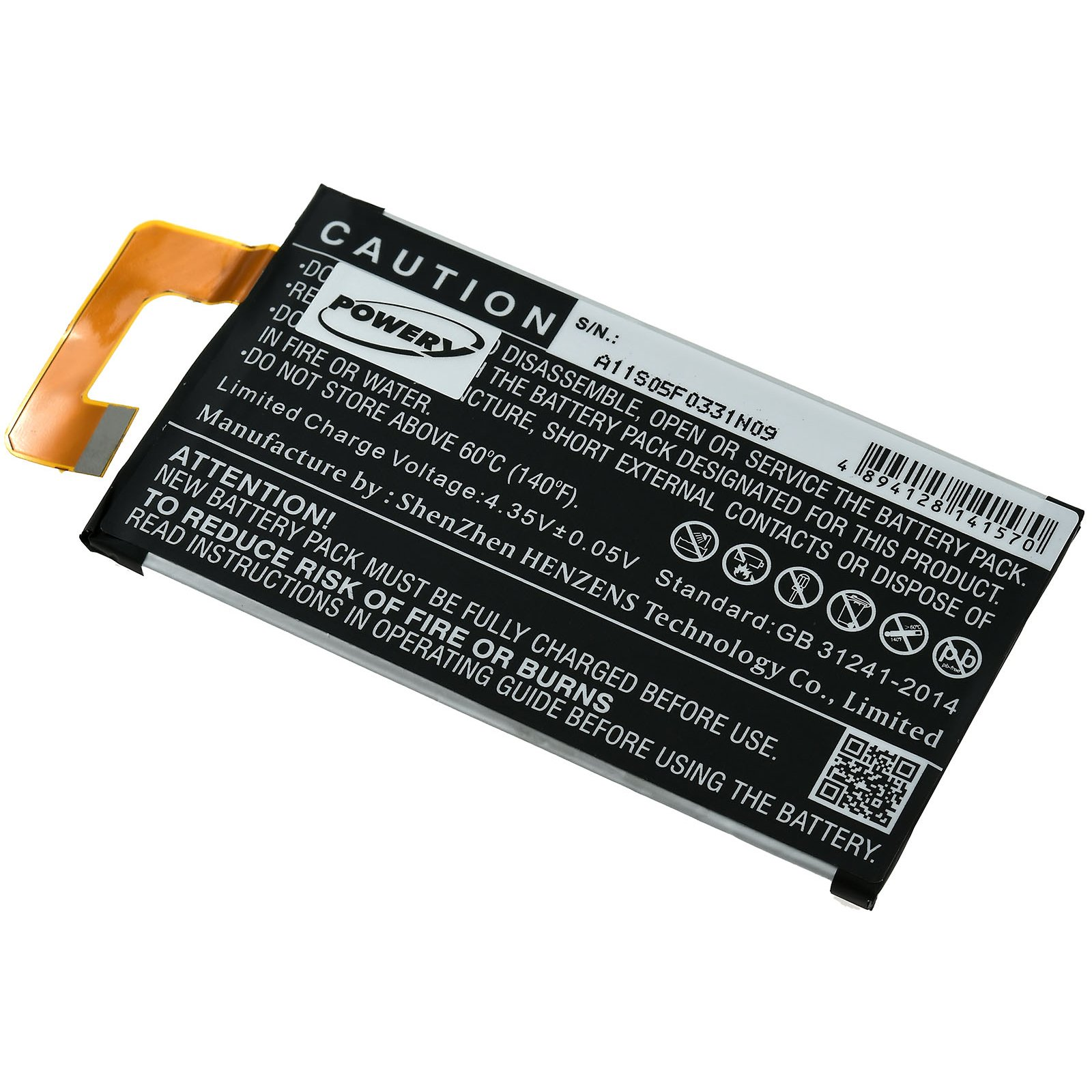 2700mAh Akku Akku, für Sony Li-Polymer 3.8 POWERY G3221 Volt,