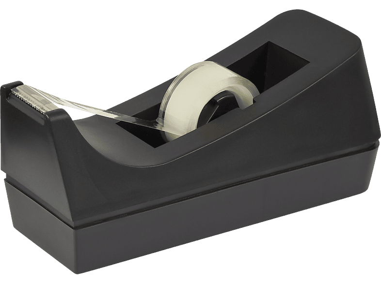 SOENNECKEN Tischabroller gefüllt Kunststoff schwarz +Klebefilm Tischabroller, schwarz
