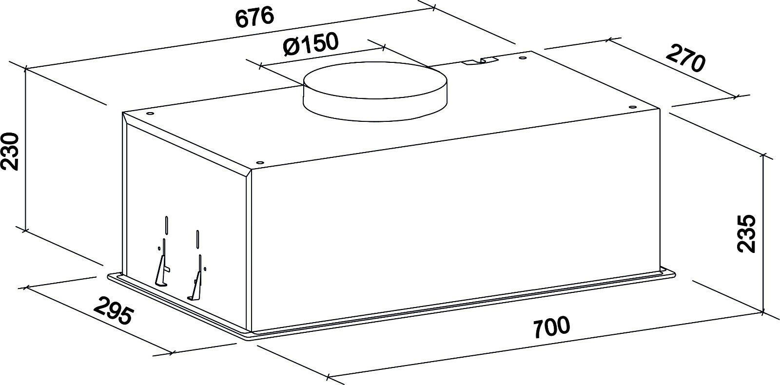 Cappa Aspirante Gurari Da Incasso 70cm - Nero, 1000 M³/h, 3 Livelli Di Potenza, LED 3W - Foto 4