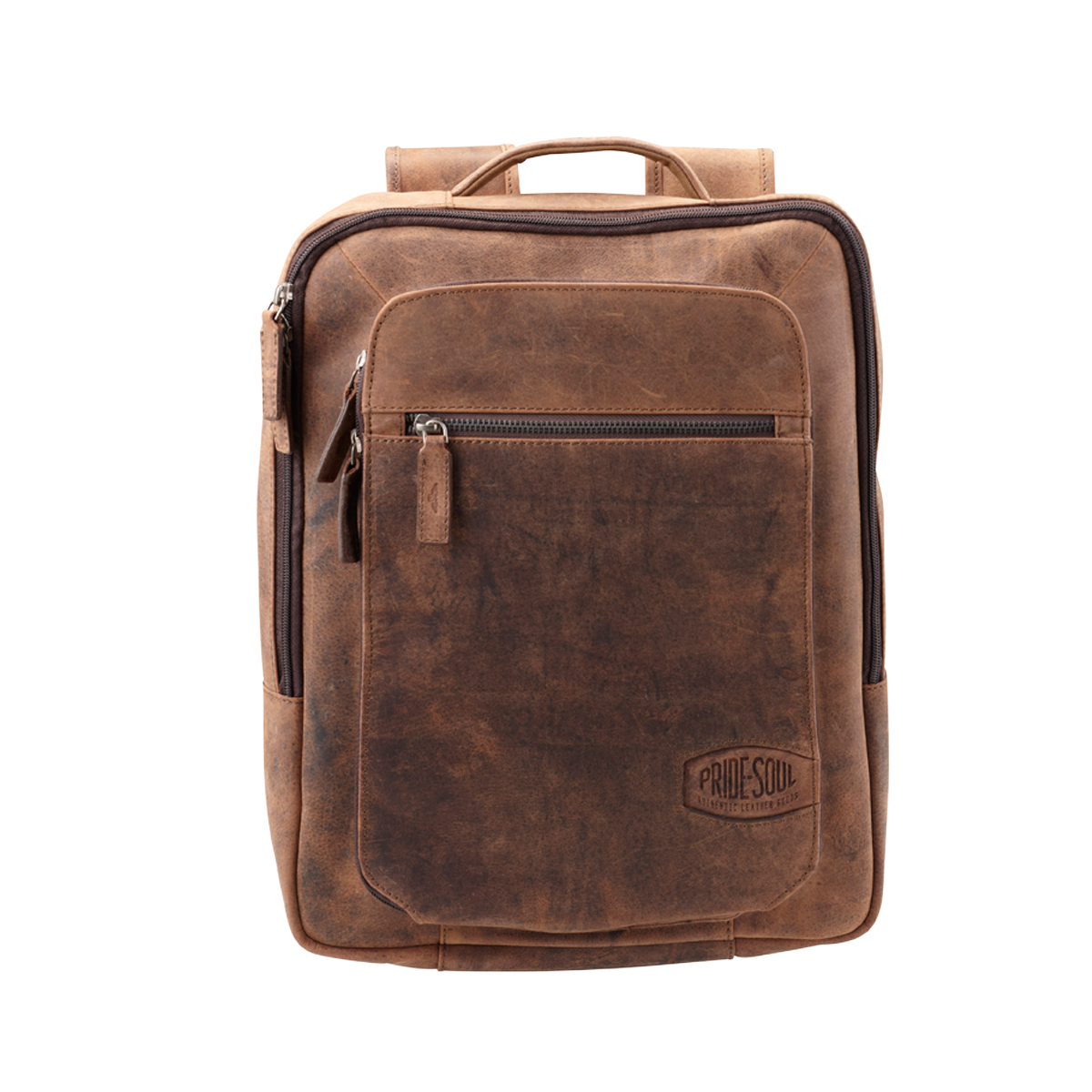 Leather SOUL Backpack JESTER & 47199 Braun, PRIDE