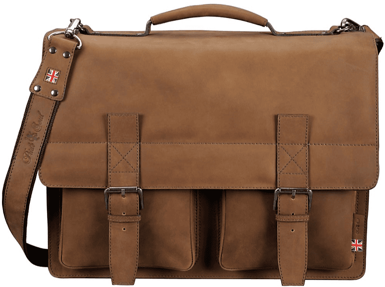 PRIDE & SOUL Leather Briefcase EARL Aktentasche Aktentasche für Diverse hersteller Echtleder, braun, glatt