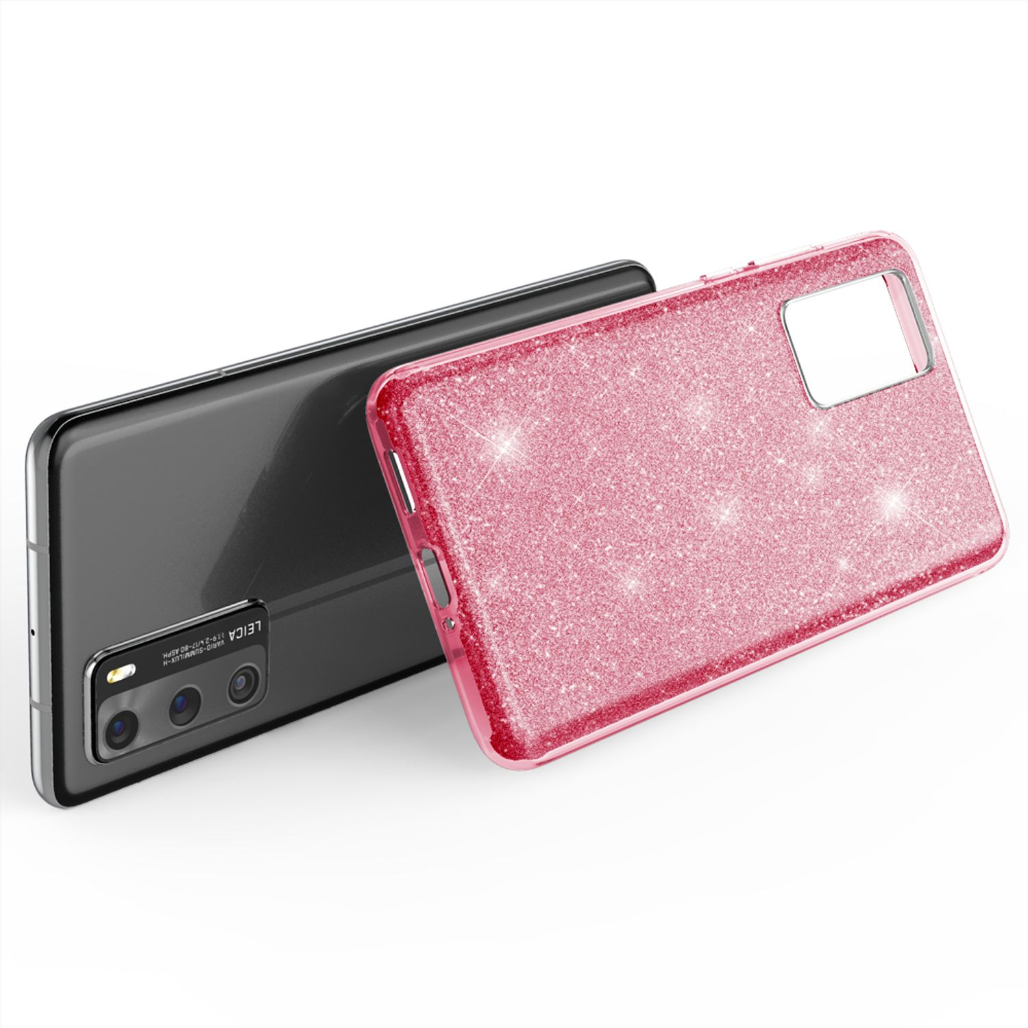 NALIA Glitzer Hülle, Pink Backcover, Huawei, P40