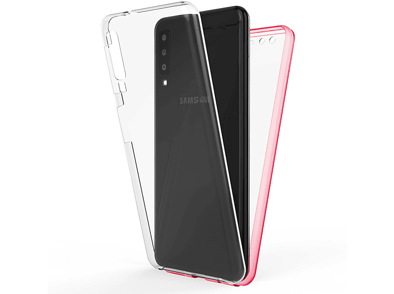 NALIA Klare 360 Grad Hülle, Backcover, Samsung, Galaxy A7 (2018), Pink