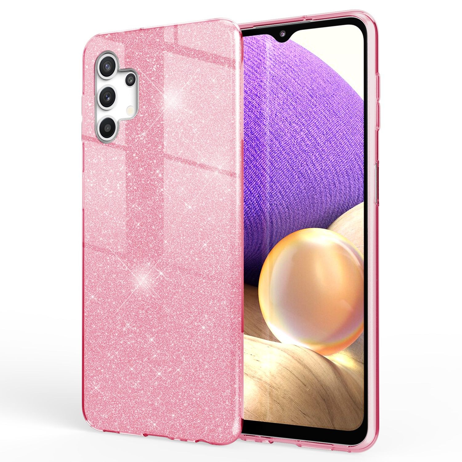 NALIA Glitzer Hülle, Backcover, 5G, A32 Pink Galaxy Samsung