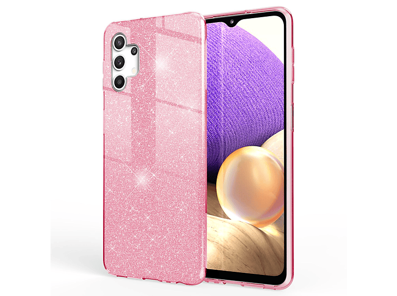 Pink Galaxy A32 Samsung, Backcover, Glitzer NALIA 5G, Hülle,