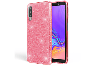 NALIA Glitzer Hülle, Backcover, Samsung, Galaxy A7 (2018), Pink