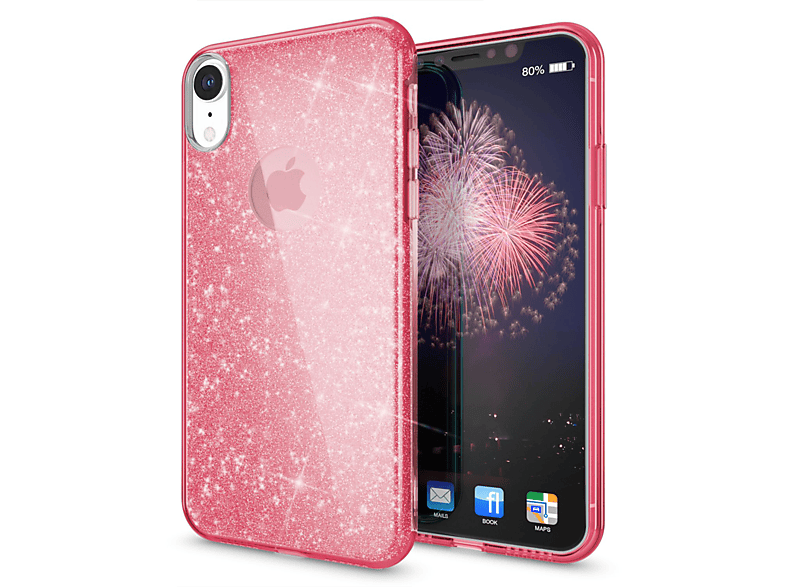 NALIA Glitzer Hülle, Backcover, Apple, iPhone XR, Pink MediaMarkt