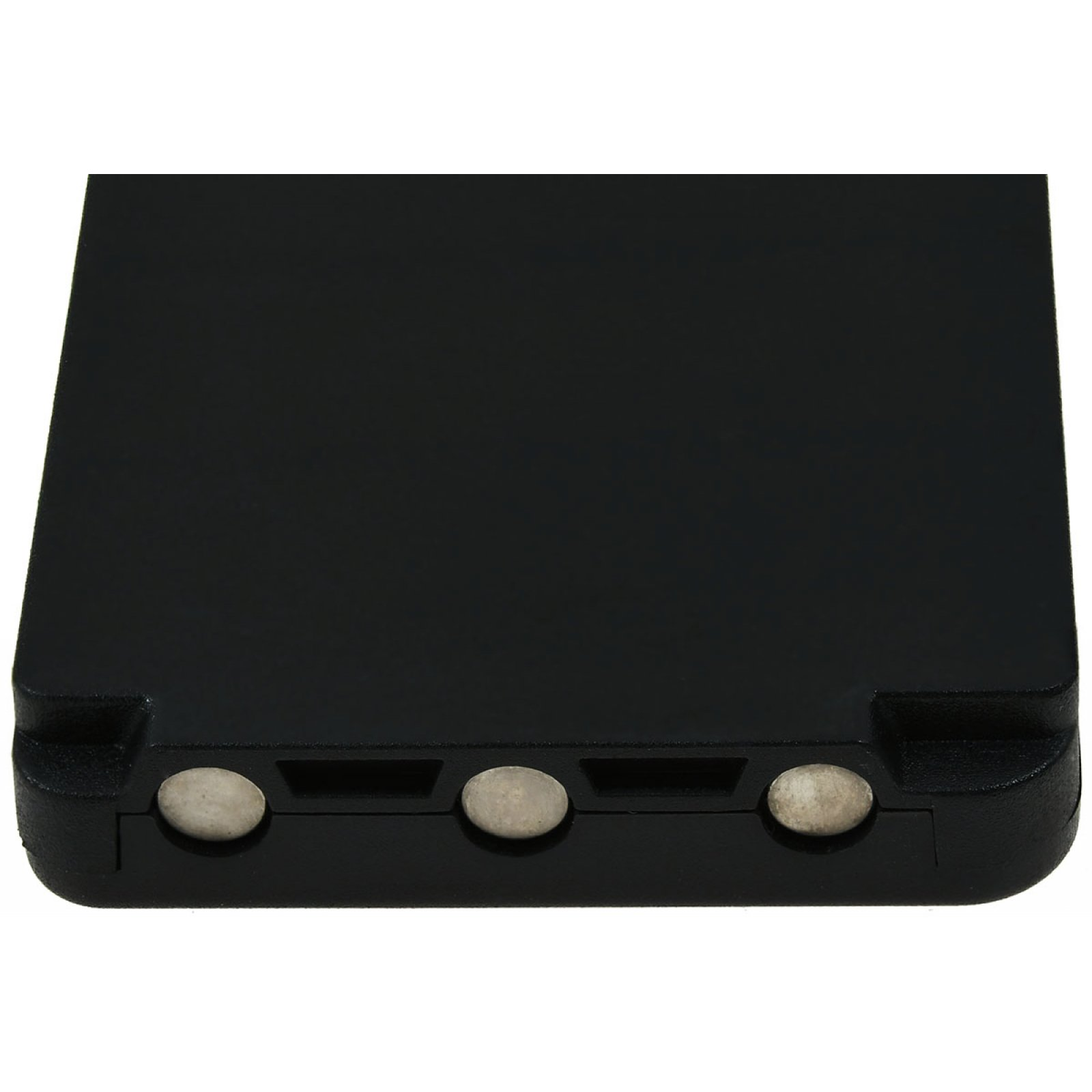 Dispositivo negro rectangular con tres botones circulares en un lado.