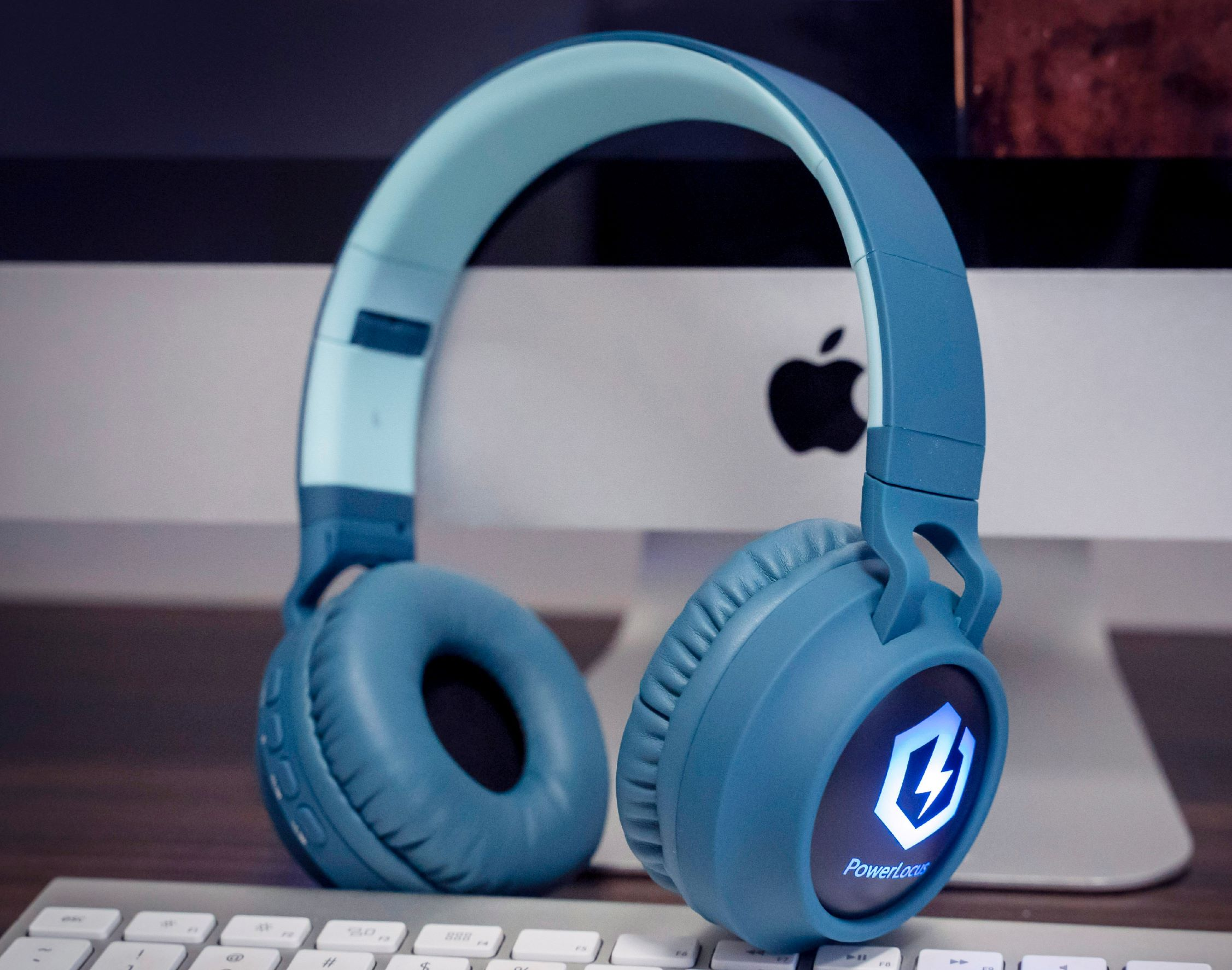 Over-ear Kopfhörer für N Blau Bluetooth Ohren POWERLOCUS Kinder, Buddy