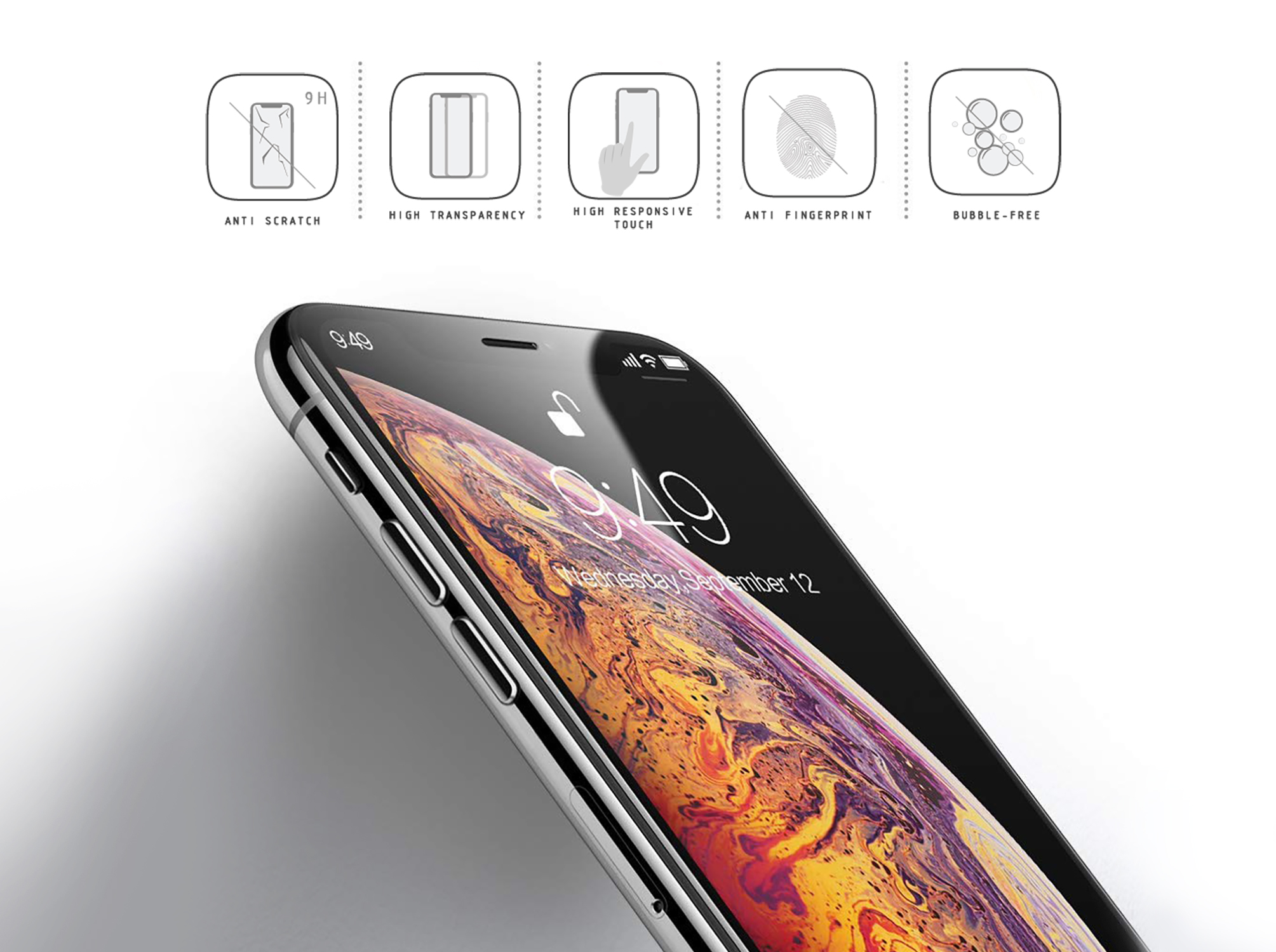 Panzerfolie Apple 12 ARRIVLY Premium Schutzglas(für iPhone Mini)