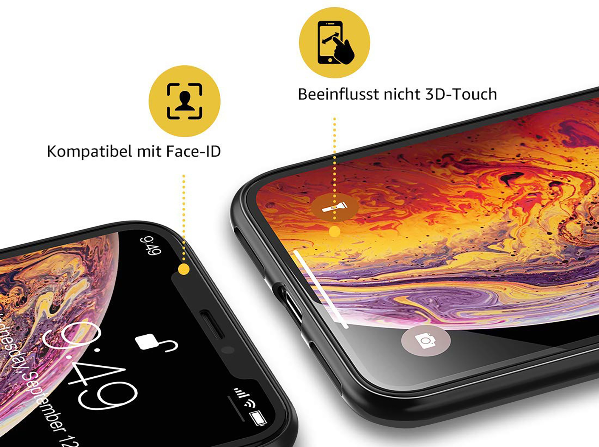ARRIVLY Panzerfolie Xs Max) Premium iPhone Apple 2 Schutzglas(für Pack