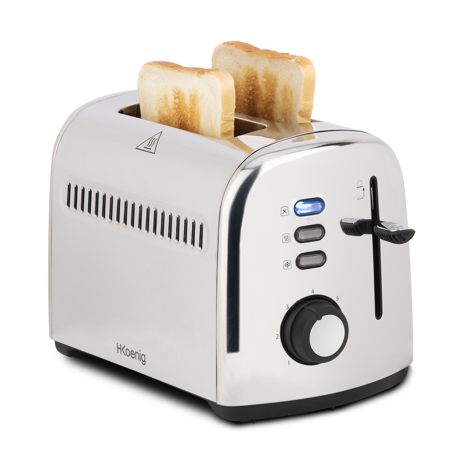 H.KOENIG H.Koenig Toaster TOS9 Silber Bräunung 2) (950 Toaster Krümelfach Watt, Funktionen Scheiben / Stufen / / Edelstahl 2 3 7 / Schlitze: 