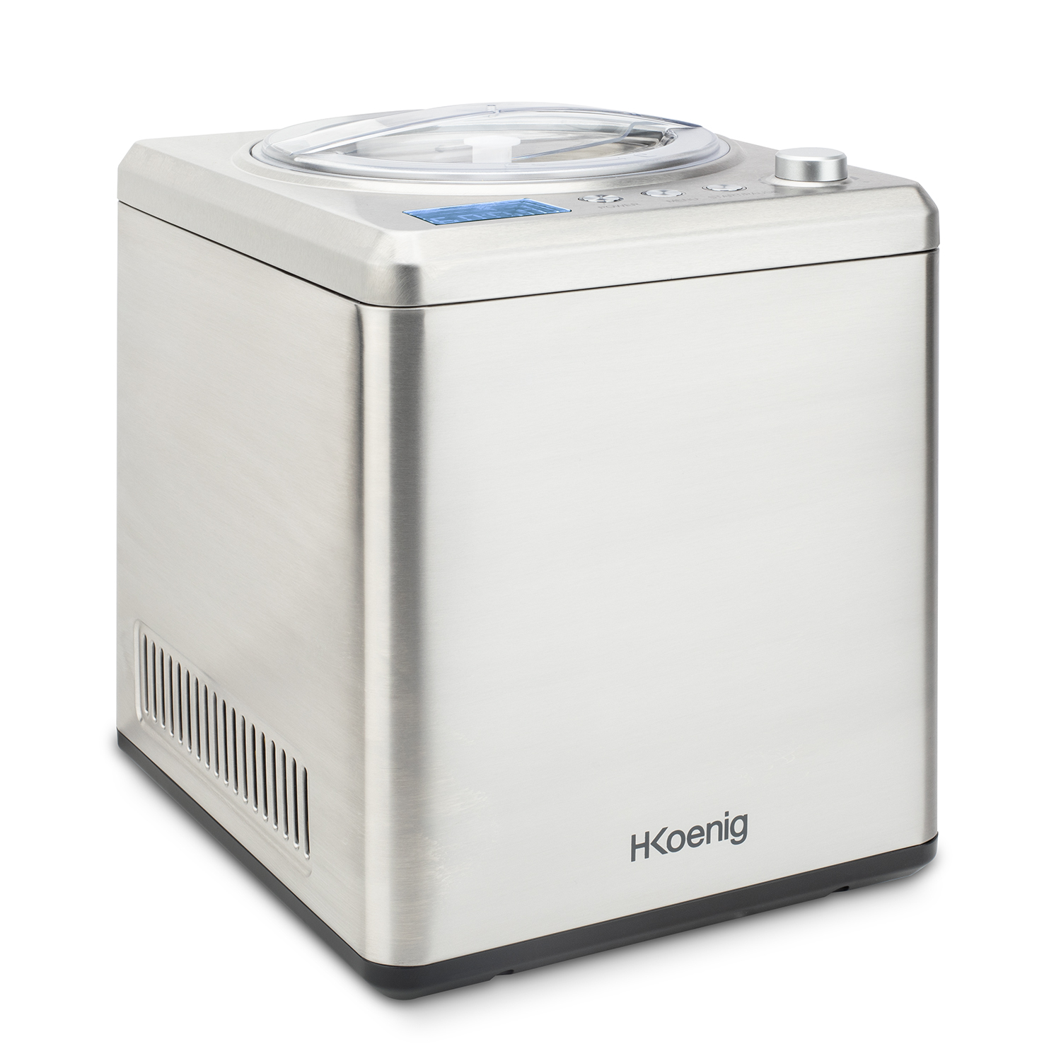 H.KOENIG H.Koenig professionelle Eismaschine HF340 (180 Sorbet 2 L / Kühlfunktion W Eiscrememaschine / 180 Joghurt, Eis, / Watt, Silber) / Frozen