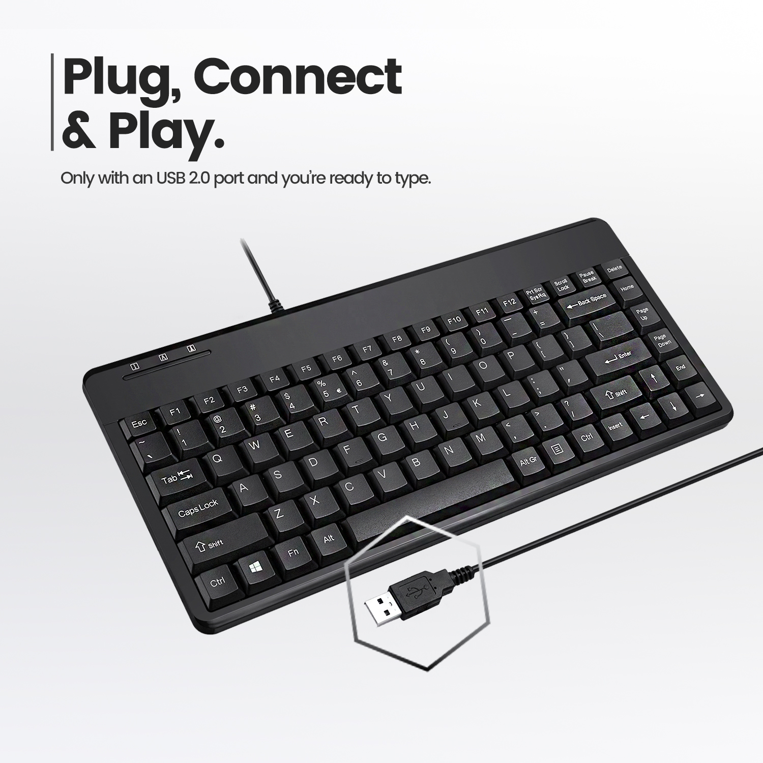 PERIXX PERIBOARD-409 Mini U, Tastatur