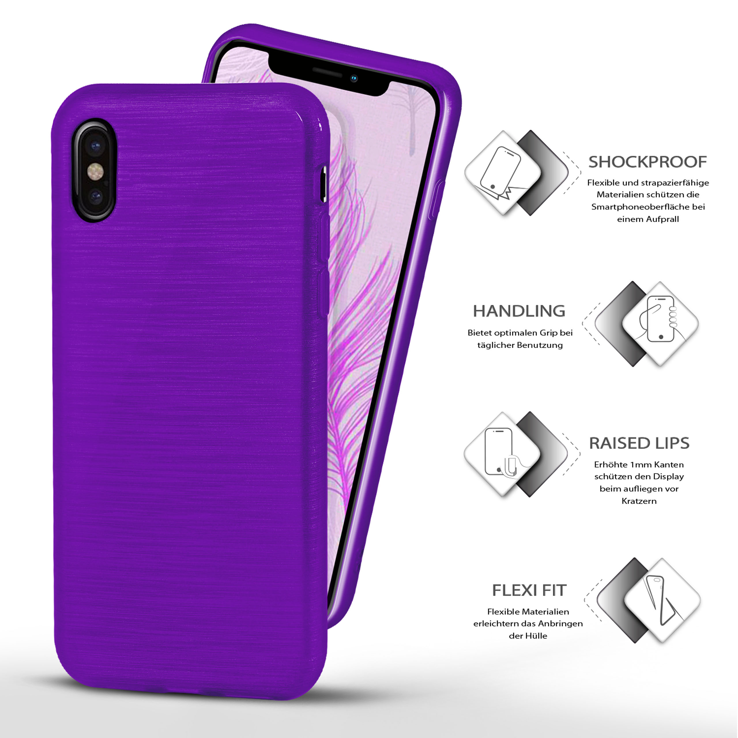 MOEX Brushed Case, Backcover, Purpure-Purple iPhone iPhone X Apple, / XS