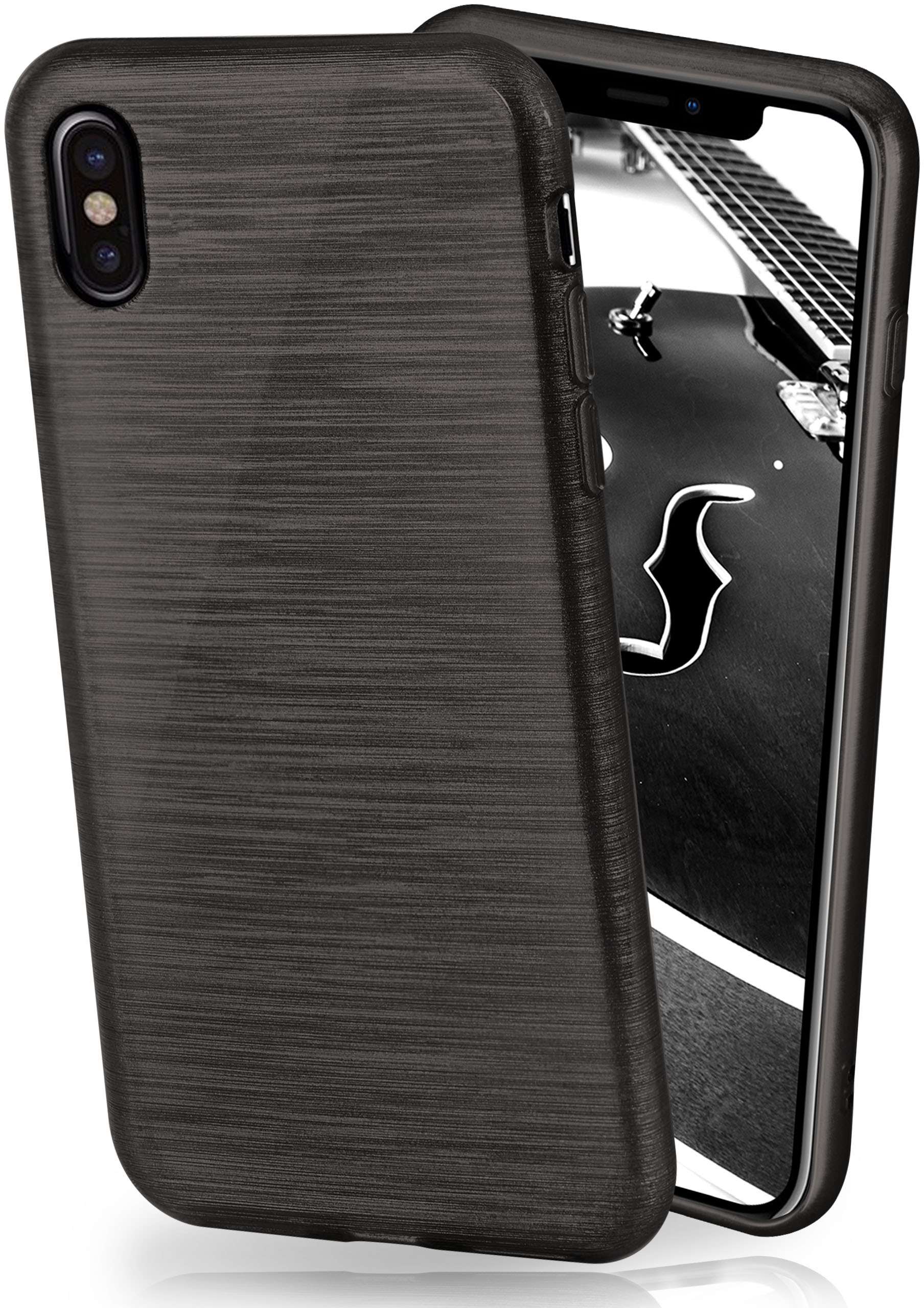 X Brushed Case, / iPhone iPhone Slate-Black Apple, Backcover, MOEX XS,