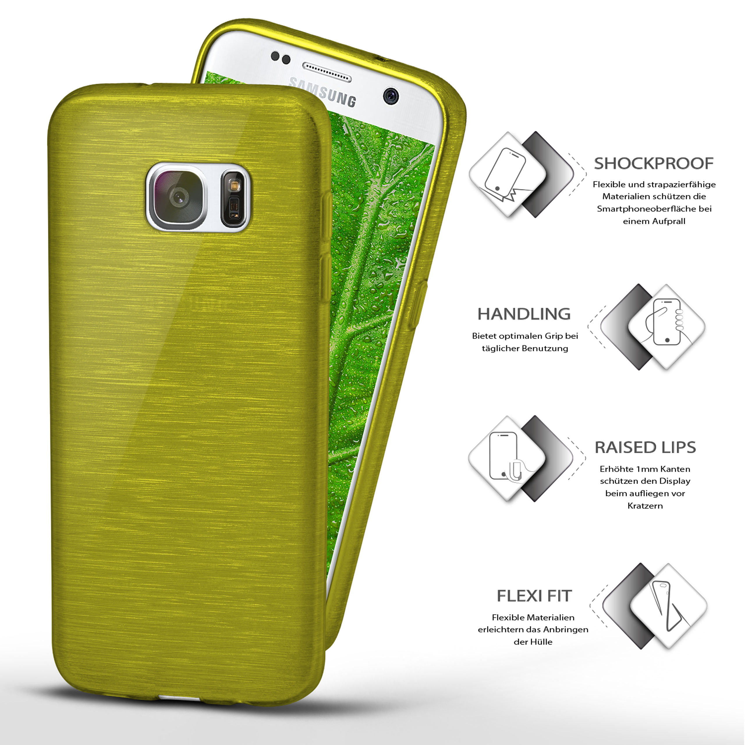 MOEX Brushed Case, Backcover, Samsung, Palm-Green S7, Galaxy