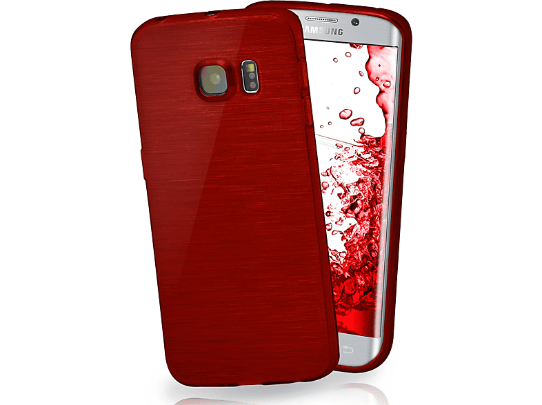 MOEX Brushed Case, Backcover, Samsung, Galaxy S6 Edge, Crimson-Red