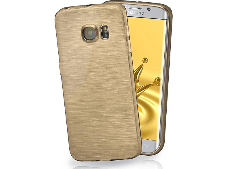Ivory-Gold Edge, Galaxy S6 Samsung, Case, Brushed Backcover, MOEX
