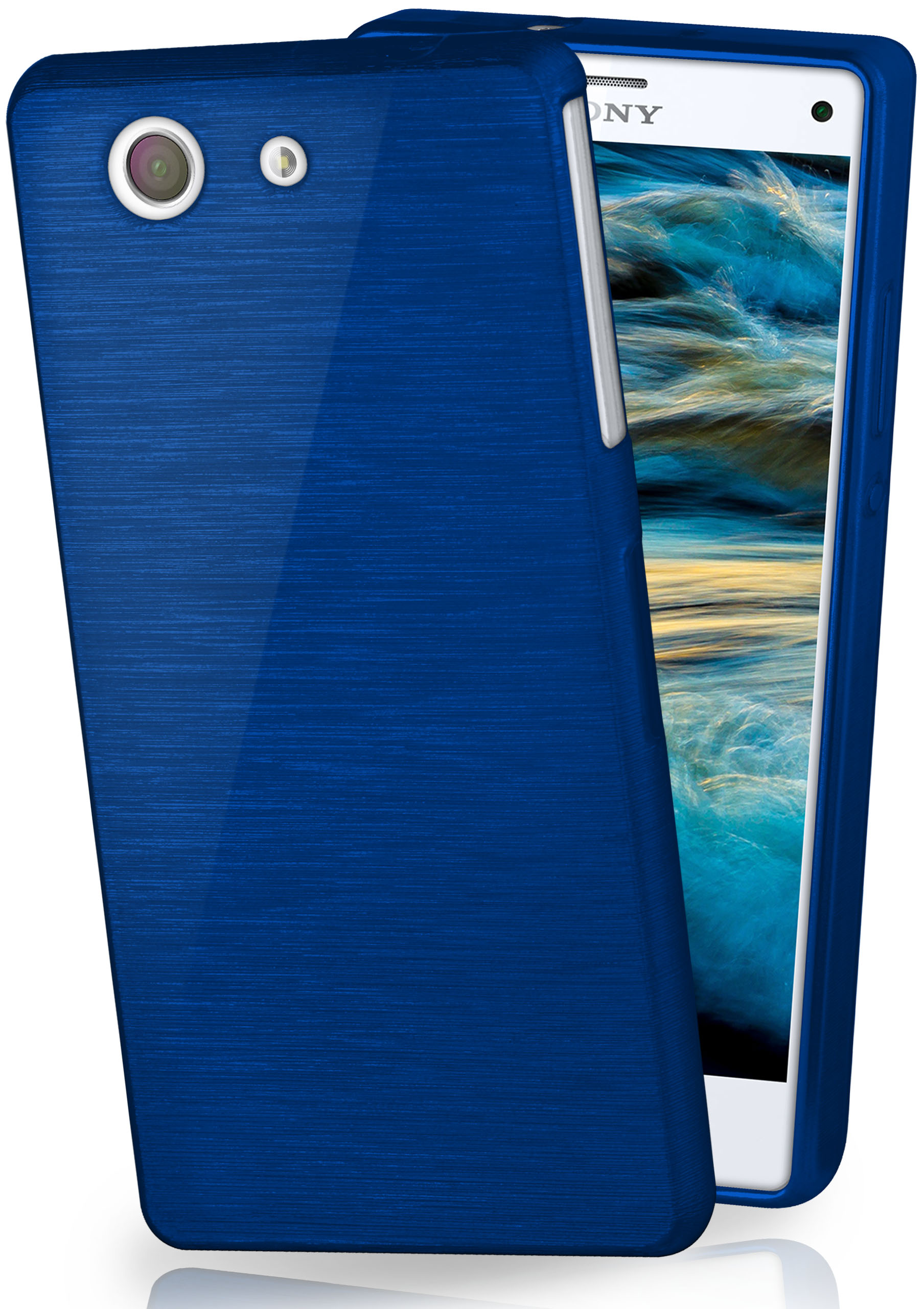 Brushed Xperia Z3 Navy-Blue Backcover, Compact, Sony, MOEX Case,