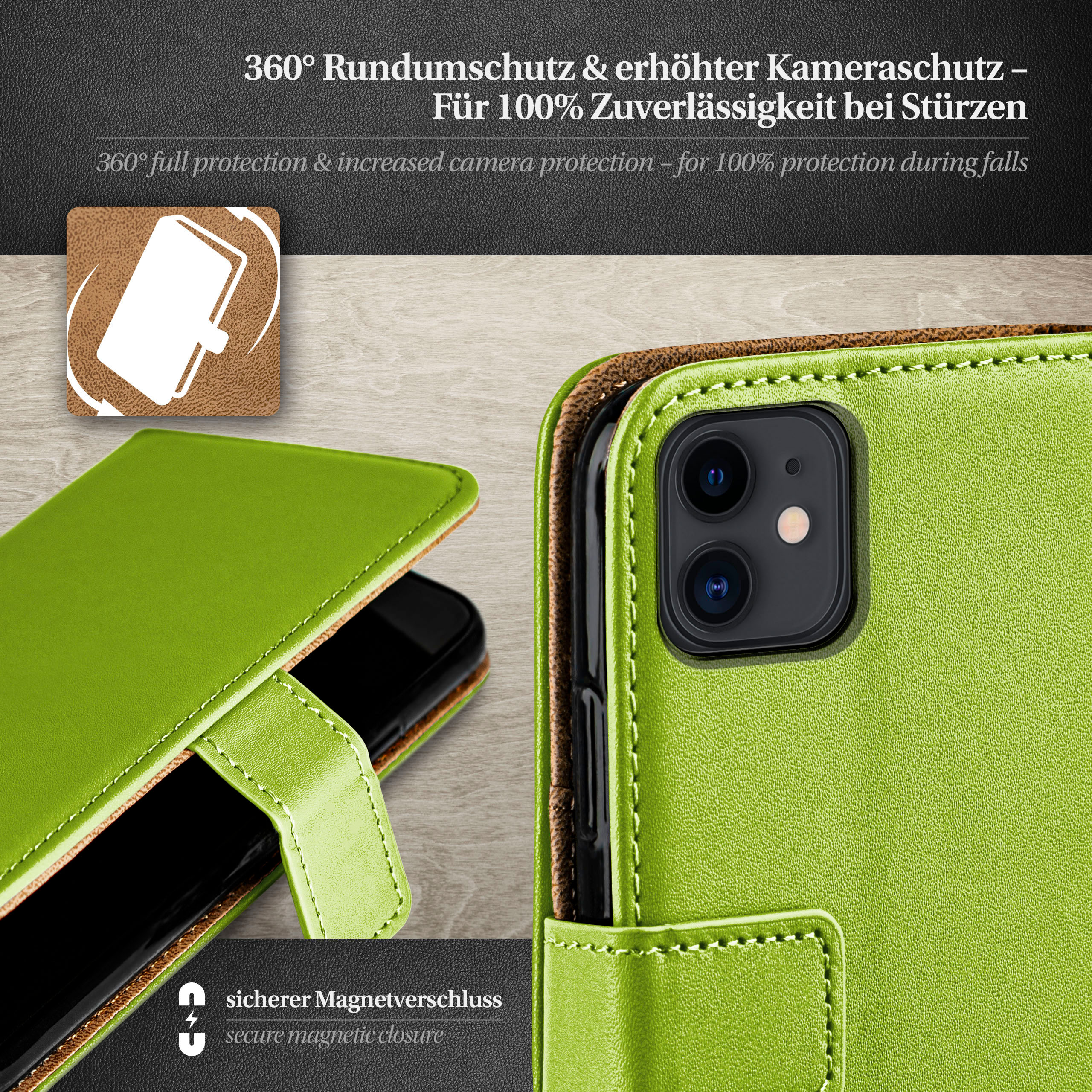 Apple, Book iPhone MOEX Bookcover, Case, Lime-Green 11,