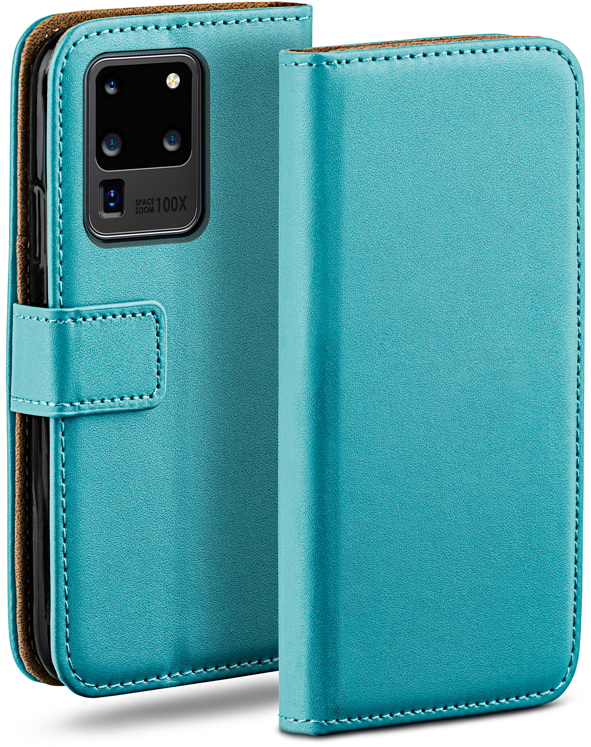 MOEX Samsung, Case, 5G, / Galaxy S20 Aqua-Cyan Book Bookcover, Ultra