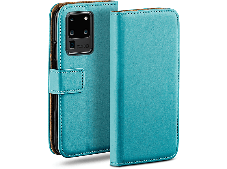 Case, 5G, Samsung, Book MOEX Bookcover, Ultra S20 / Aqua-Cyan Galaxy
