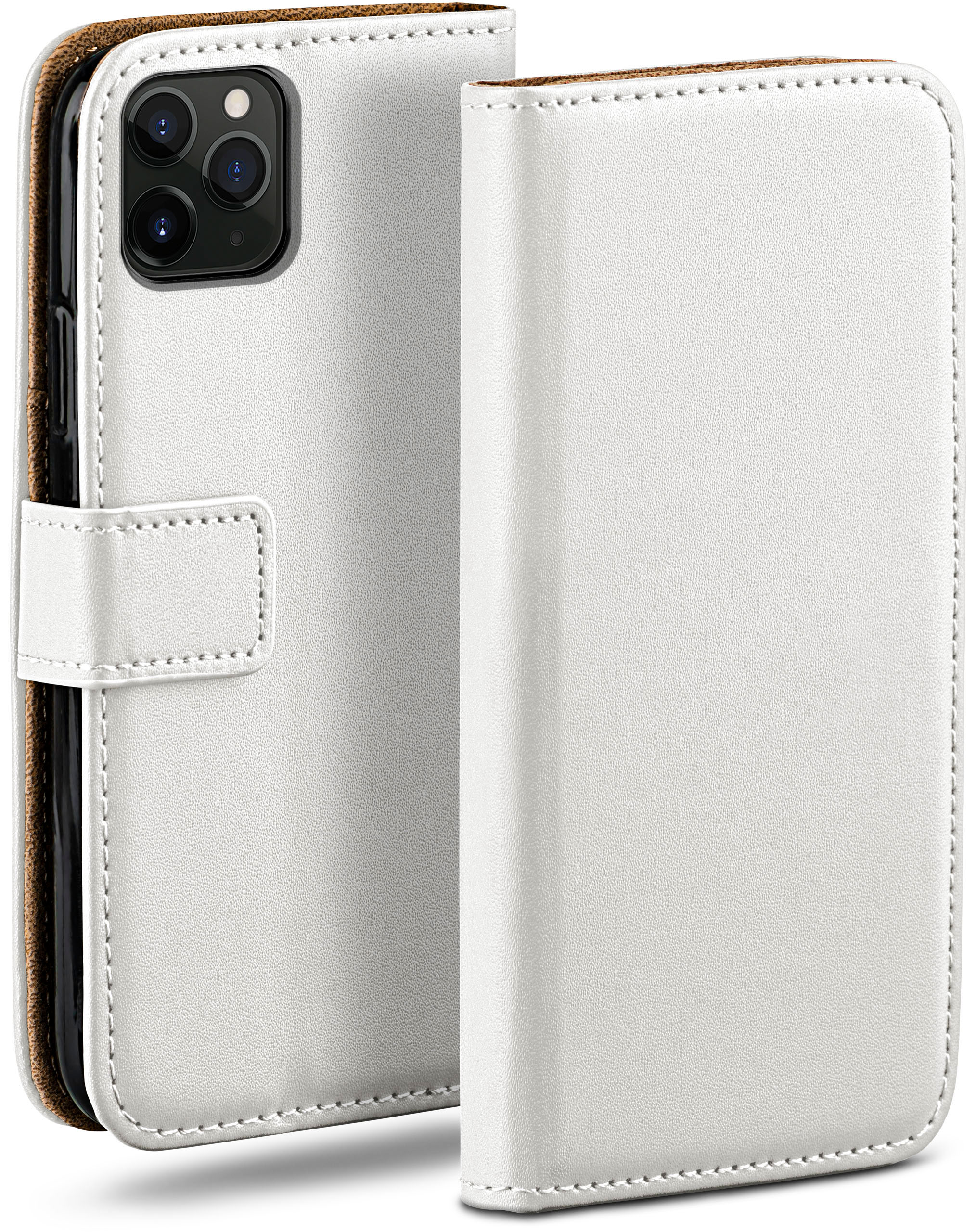 iPhone Book Case, Pearl-White MOEX 11 Apple, Bookcover, Pro,