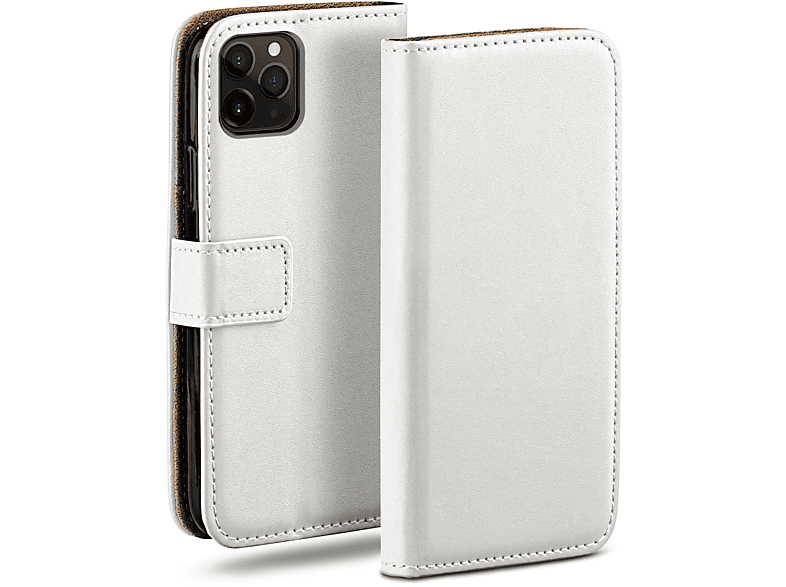 iPhone Book Case, Pearl-White MOEX 11 Apple, Bookcover, Pro,