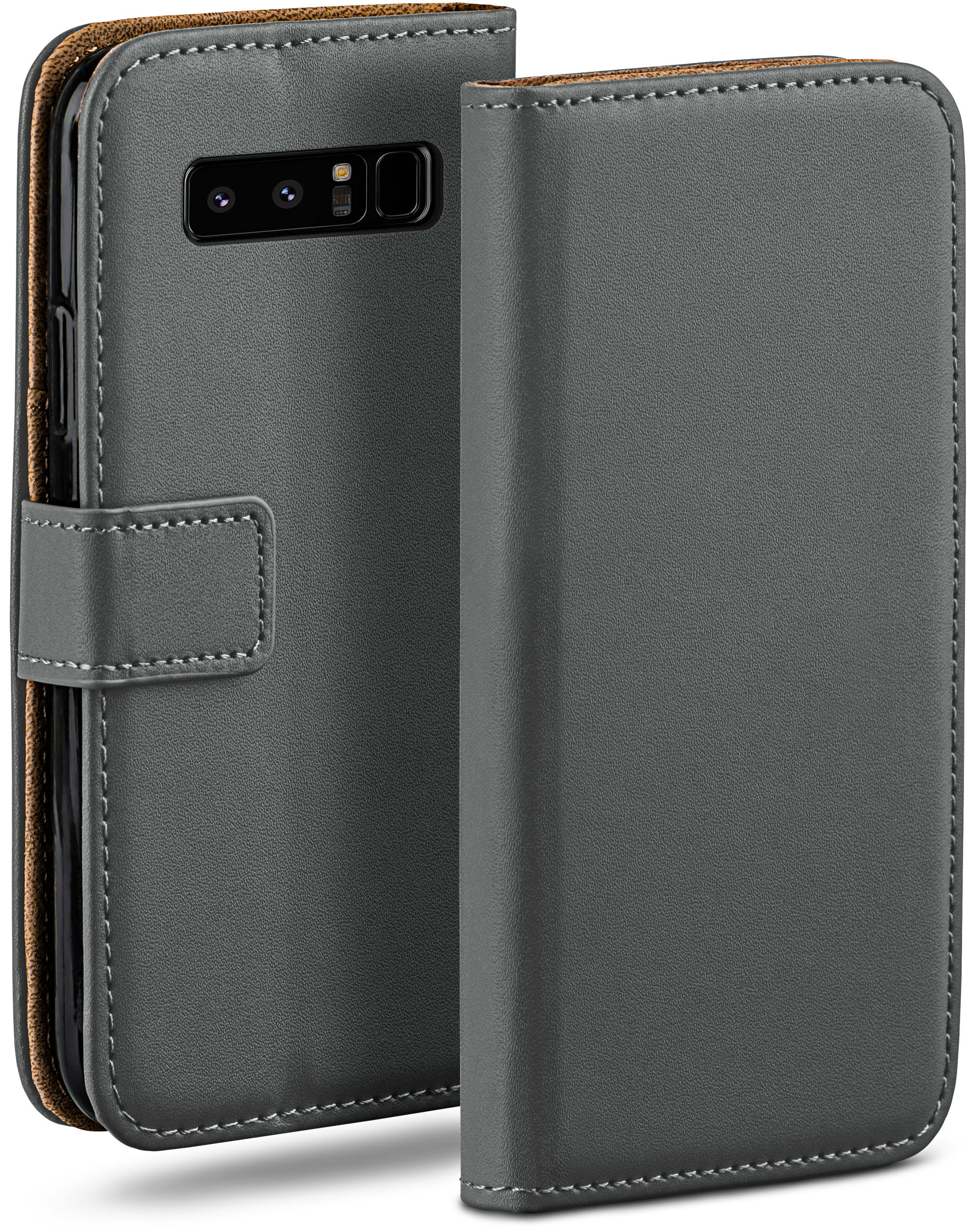 MOEX Book Case, Bookcover, Samsung, Note 8, Anthracite-Gray Galaxy