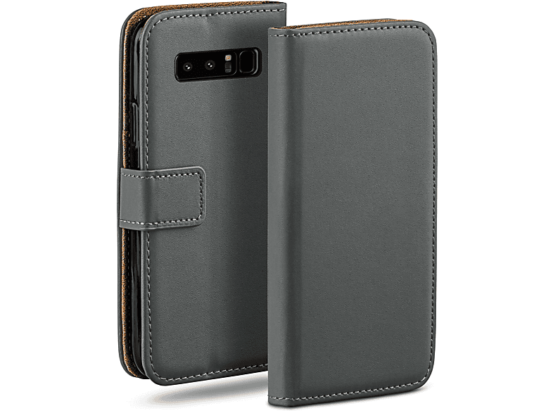 MOEX Book Case, Bookcover, Samsung, Galaxy Note 8, Anthracite-Gray