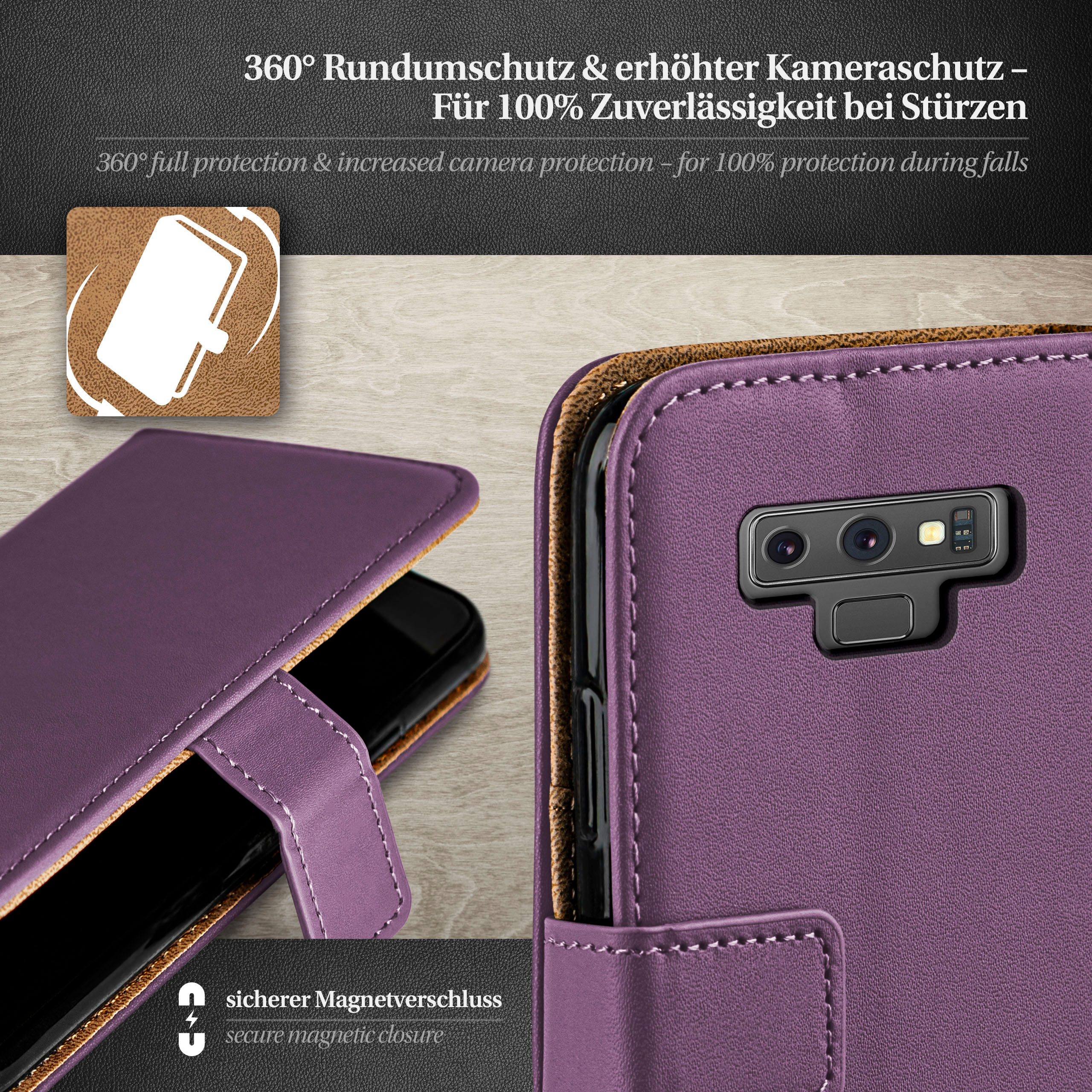 MOEX Book Case, Bookcover, Samsung, 9, Note Galaxy Indigo-Violet