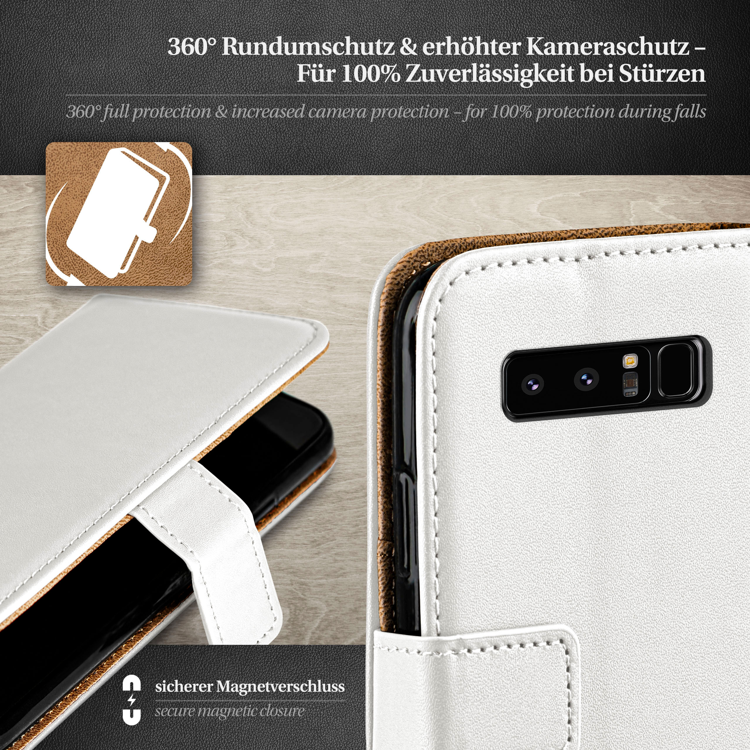 Galaxy Note Samsung, Book MOEX Pearl-White Case, 8, Bookcover,