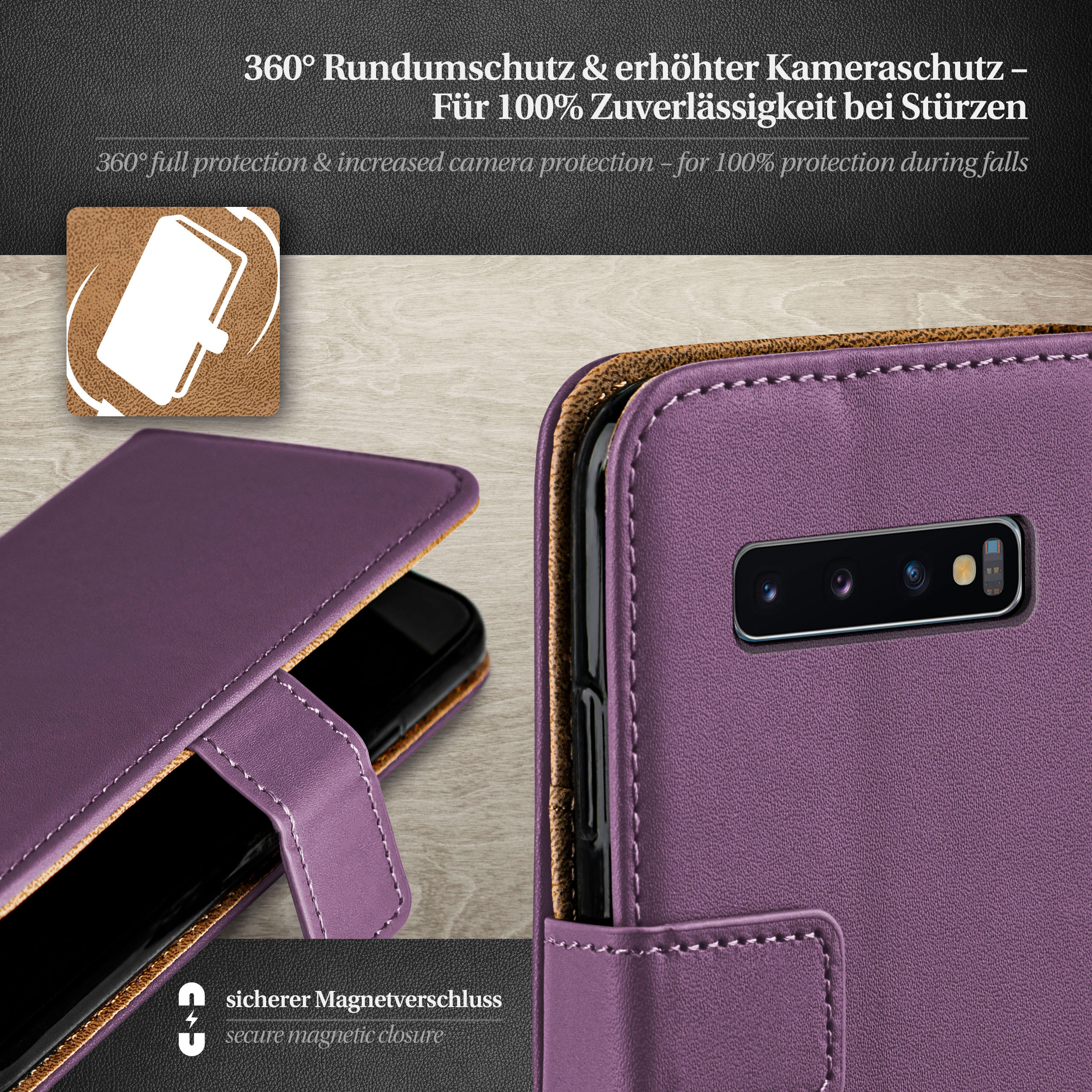 MOEX Book Plus, Samsung, Indigo-Violet Bookcover, Case, Galaxy S10