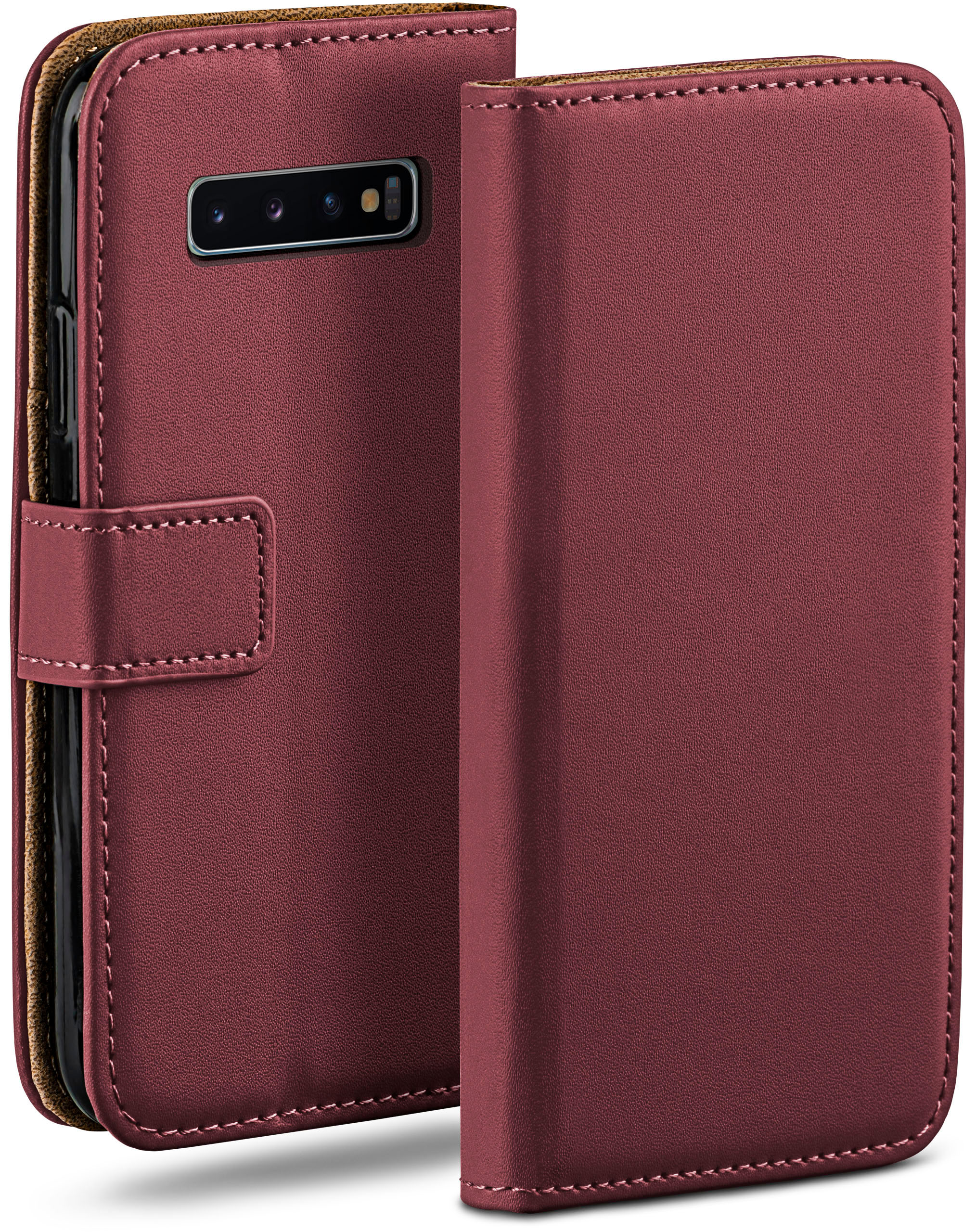 MOEX Book Samsung, S10, Bookcover, Galaxy Case, Maroon-Red