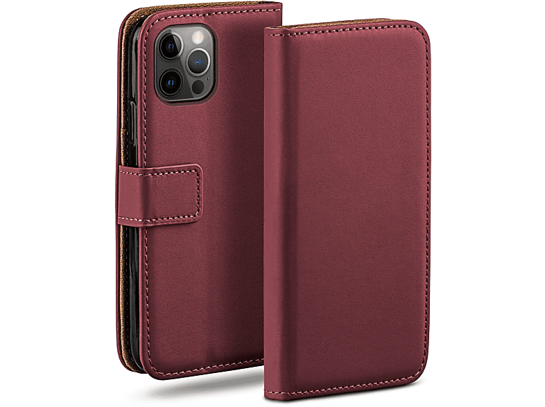 MOEX Book Case, Bookcover, Apple, iPhone 12 Pro Max, Maroon-Red