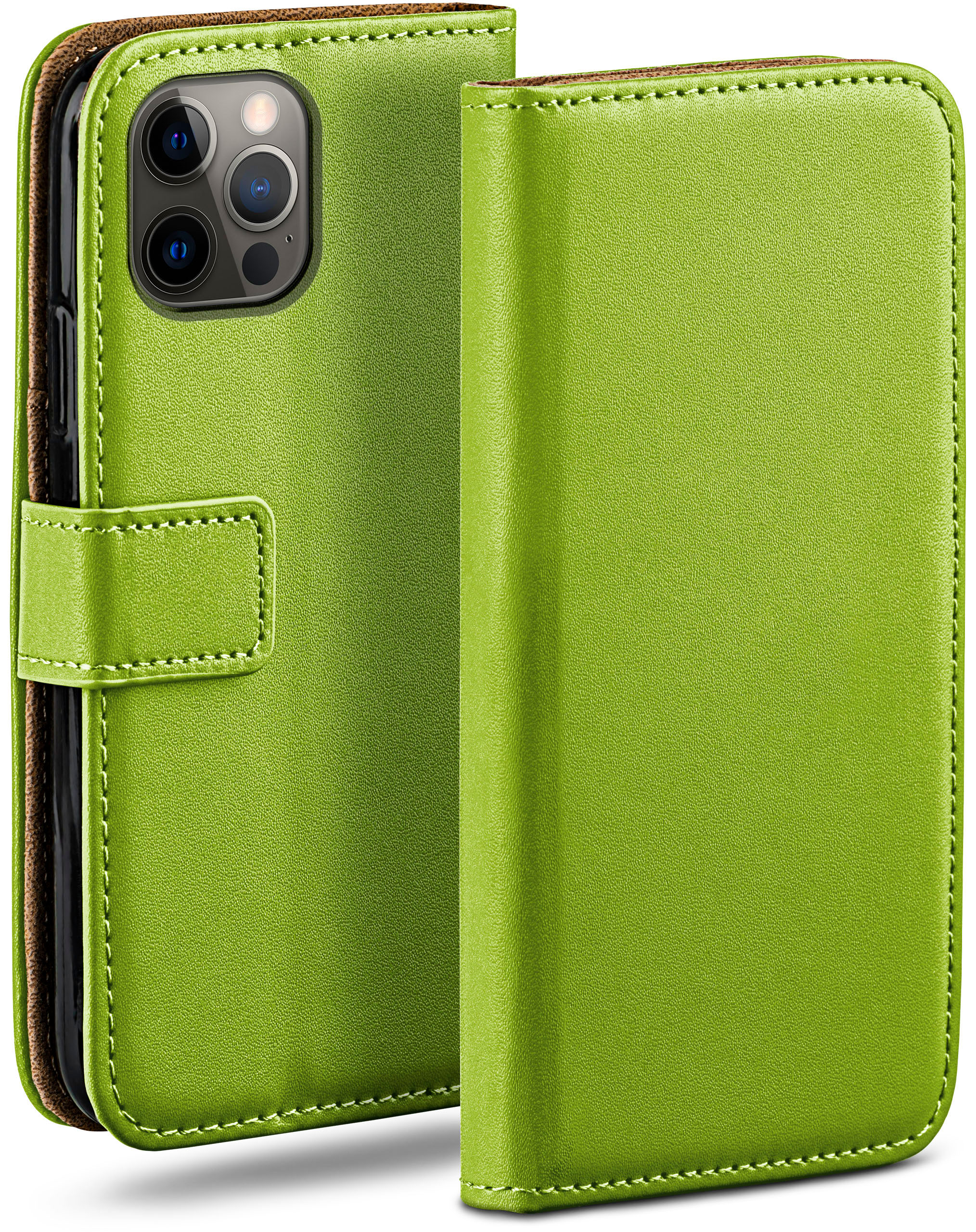 MOEX Book Case, Bookcover, Apple, iPhone Lime-Green Pro, 12