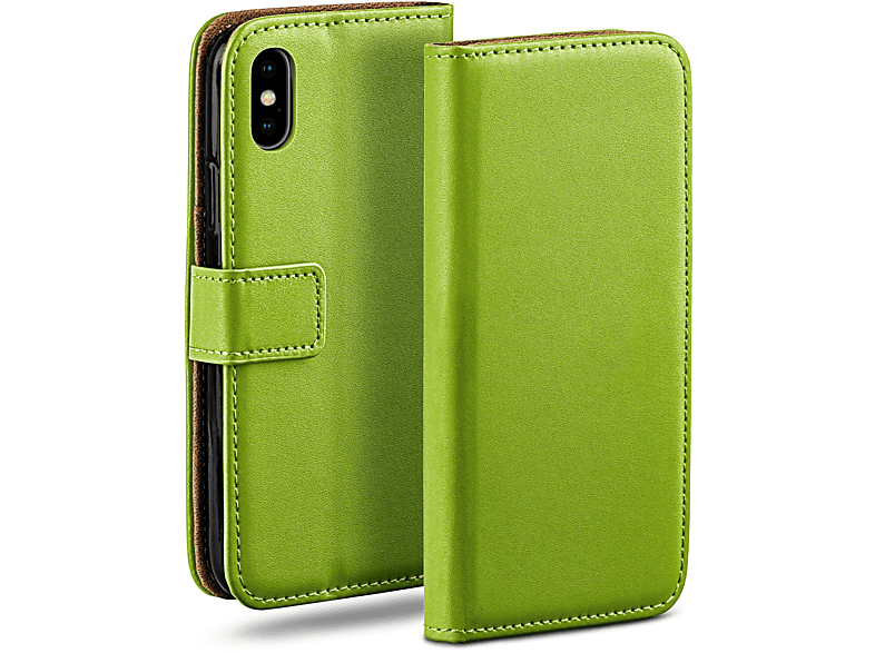 MOEX Book Case, Bookcover, Apple, iPhone X / iPhone XS, Lime-Green