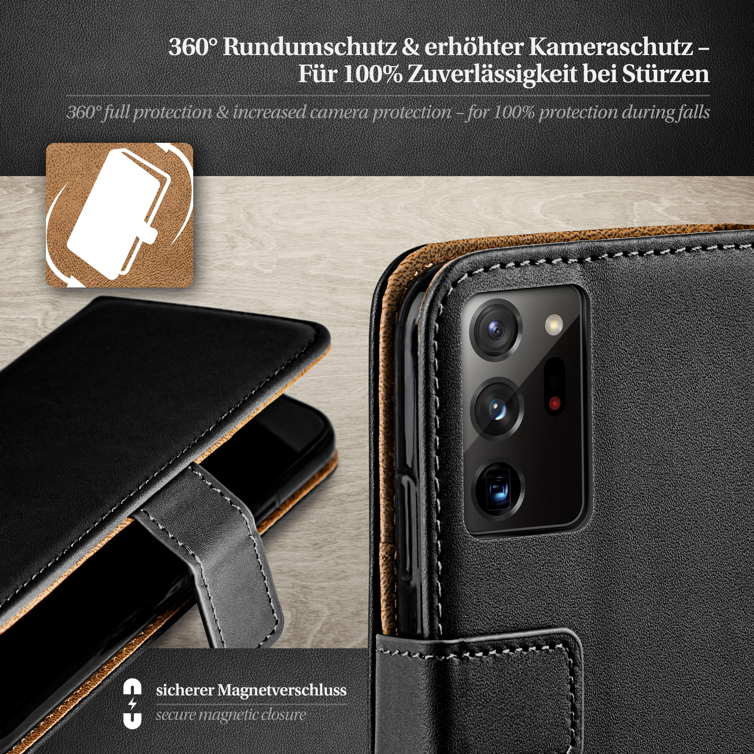Galaxy Bookcover, Deep-Black Samsung, Case, Book Ultra Note MOEX 5G, 20