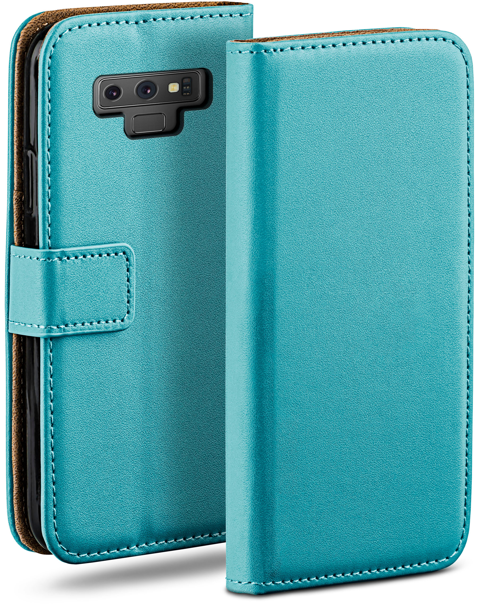 Book Samsung, Aqua-Cyan 9, Galaxy Case, Note MOEX Bookcover,