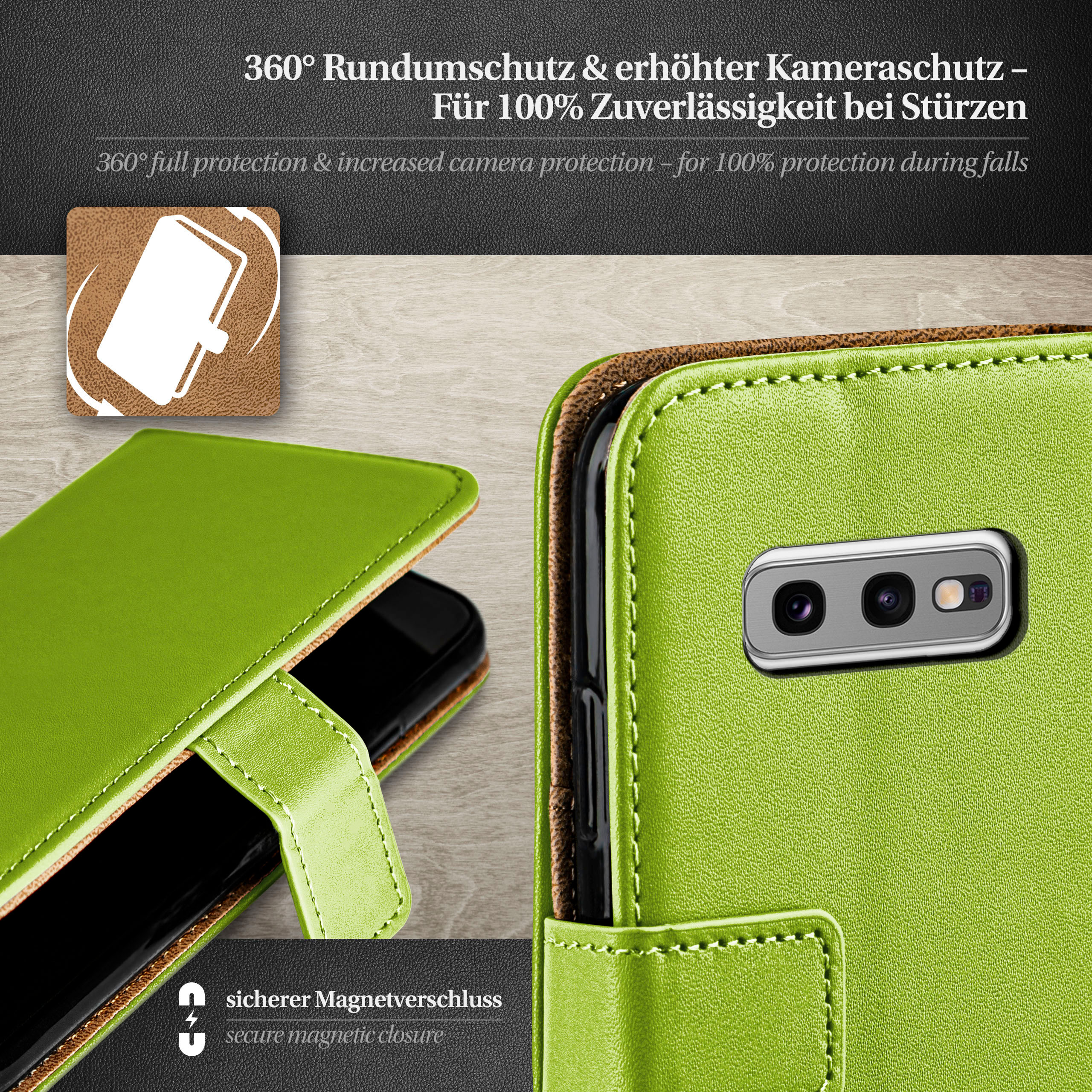 MOEX Book Case, Samsung, Bookcover, Galaxy Lime-Green S10e