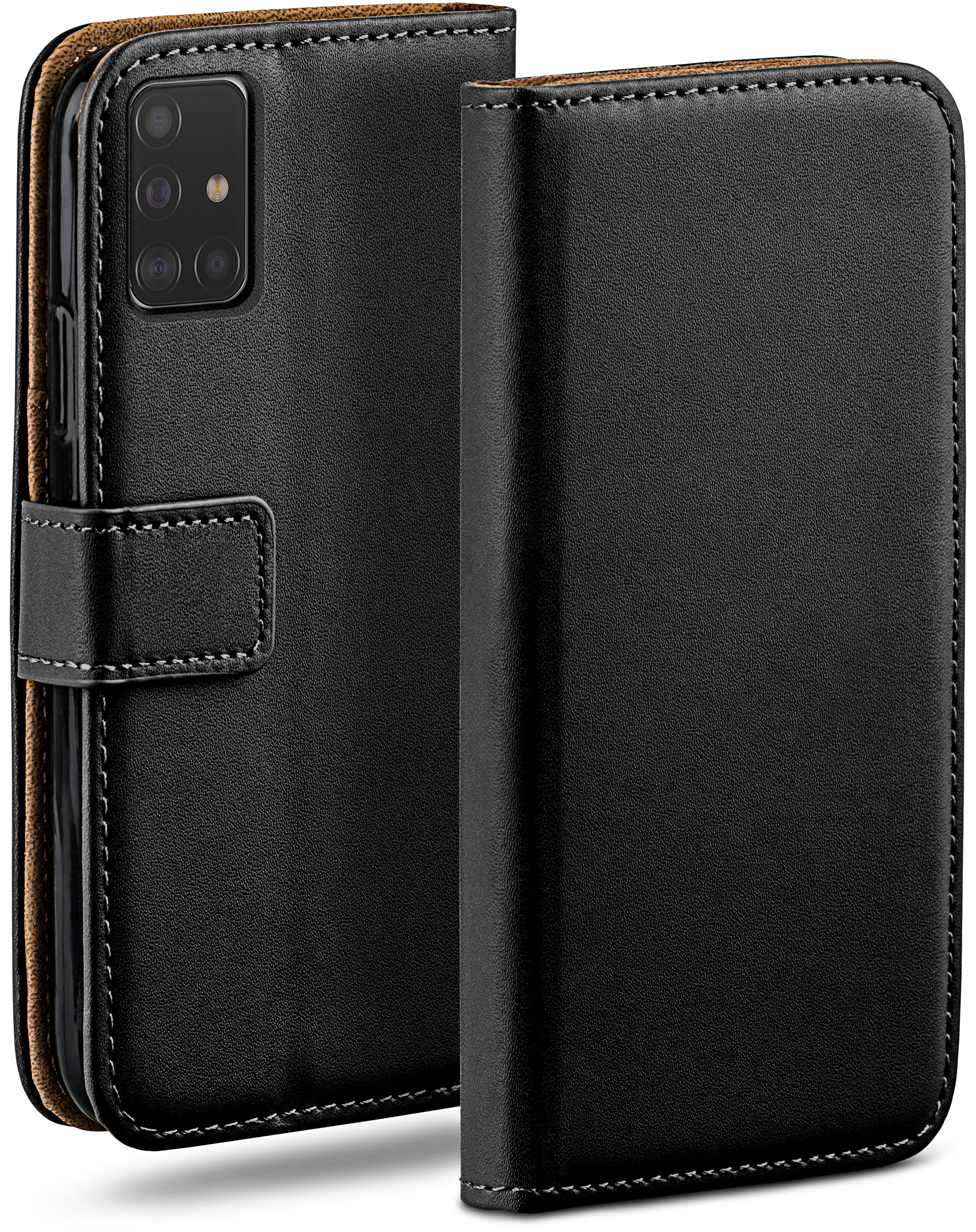 Case, Samsung, A51, MOEX Galaxy Deep-Black Book Bookcover,