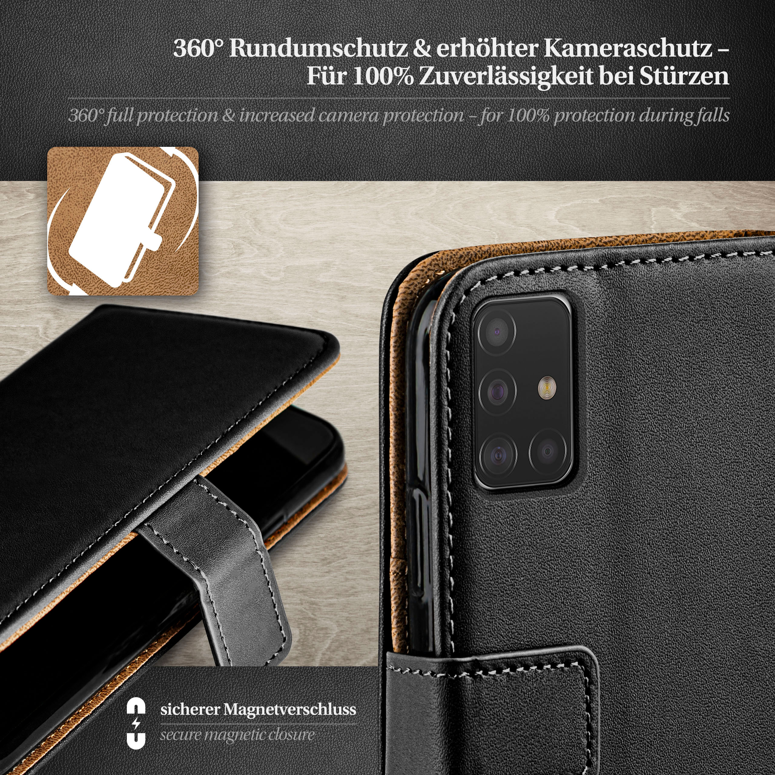 Samsung, MOEX Deep-Black Bookcover, Book Galaxy Case, A51,