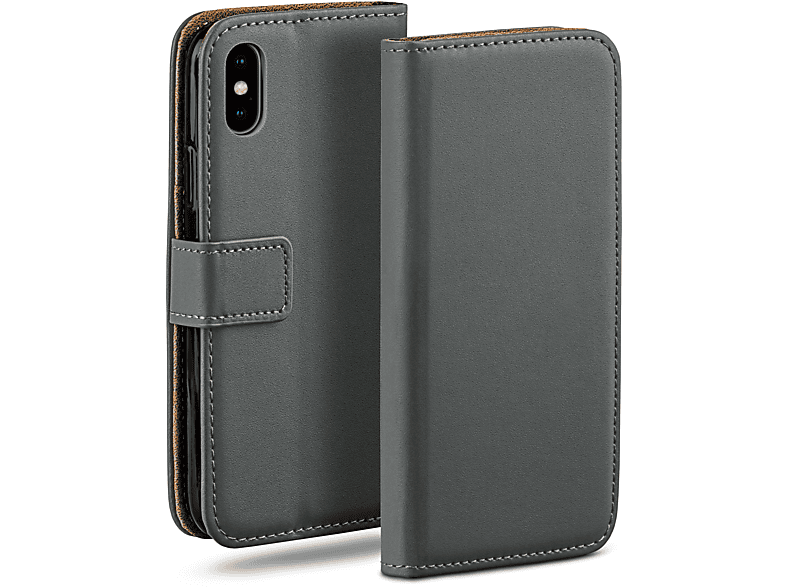 MOEX Book Case, Bookcover, Apple, iPhone X / iPhone XS, Anthracite-Gray