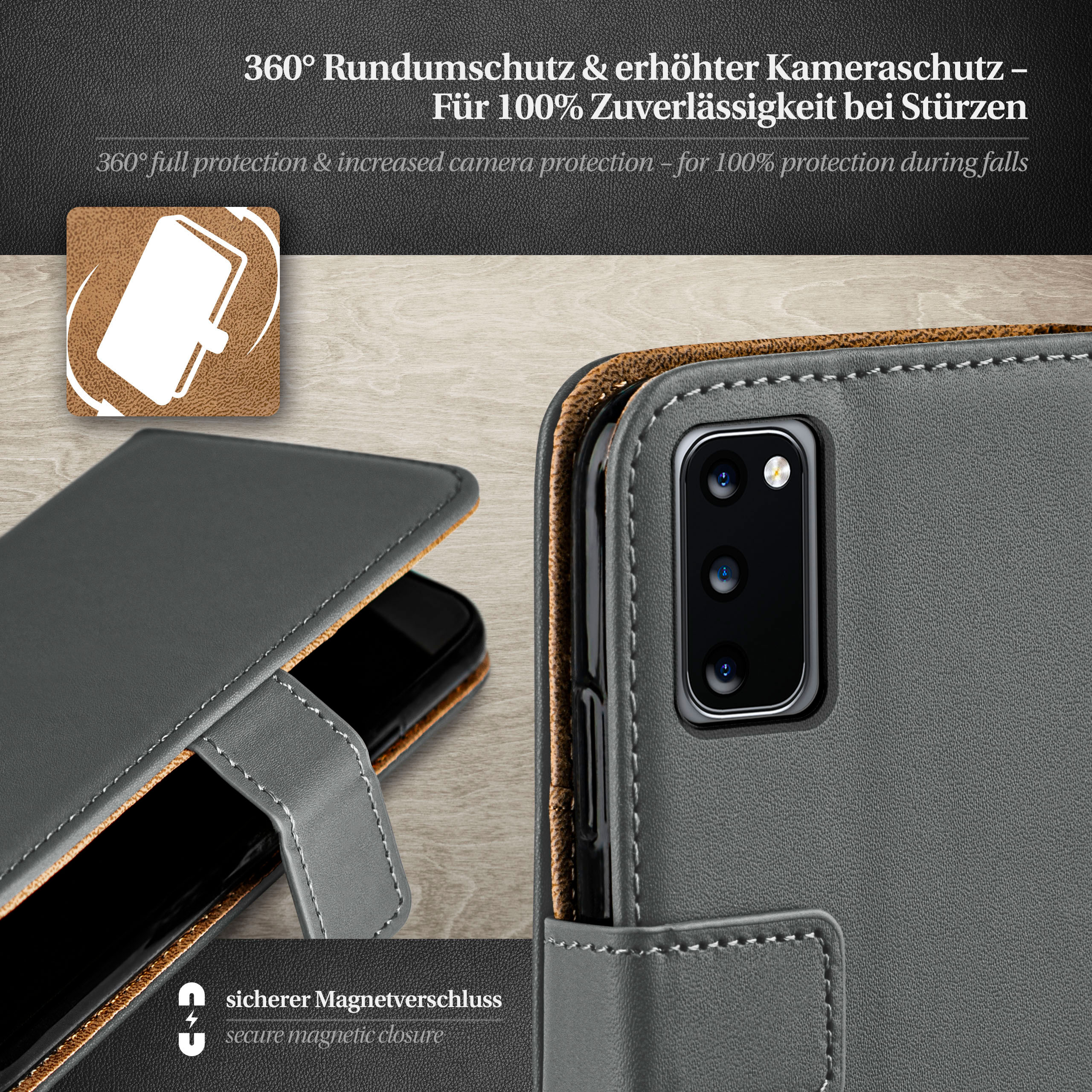 S20 MOEX Anthracite-Gray Case, Samsung, Galaxy / 5G, S20 Book Bookcover,
