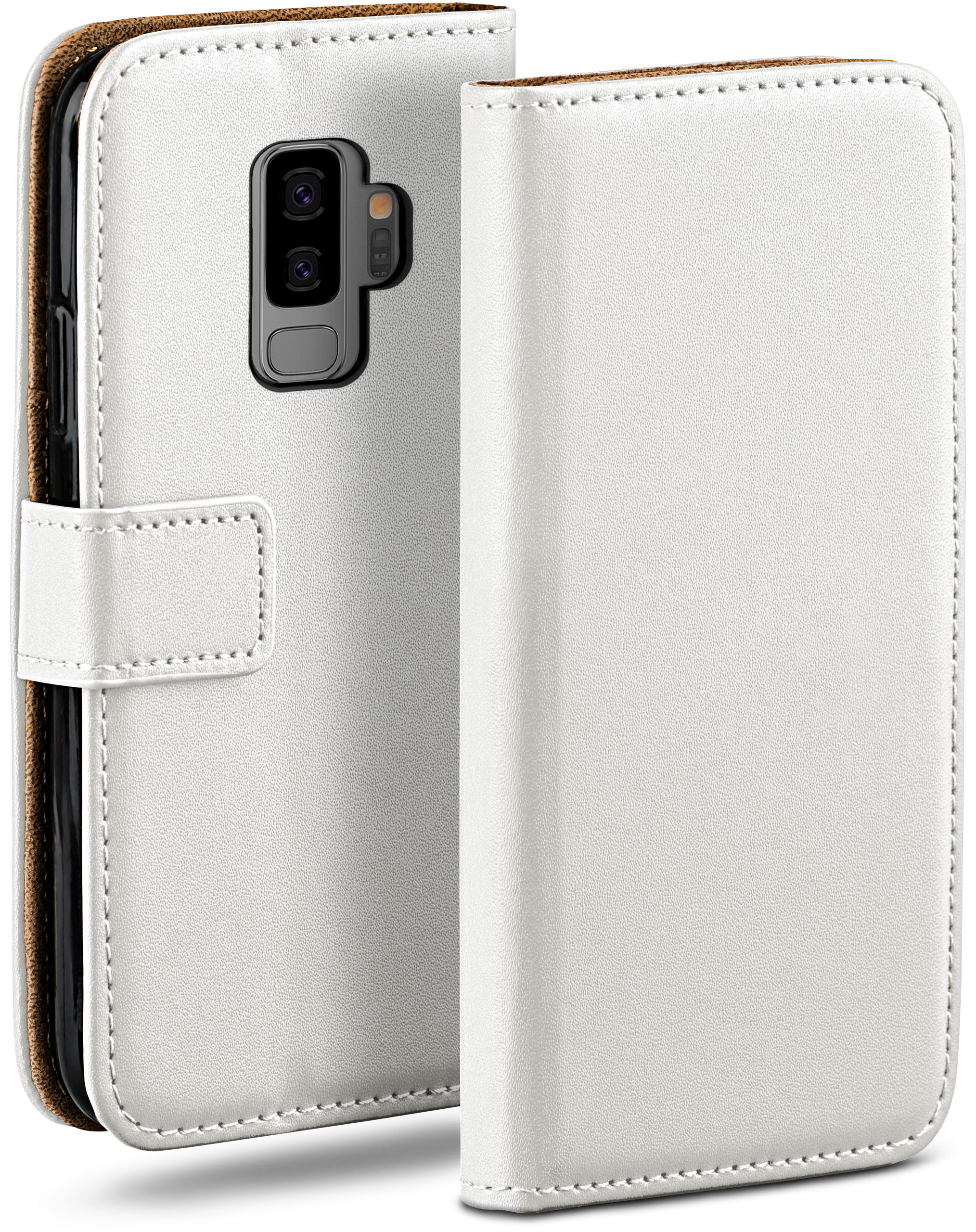 Samsung, S9 Galaxy Book Pearl-White Bookcover, Case, Plus, MOEX