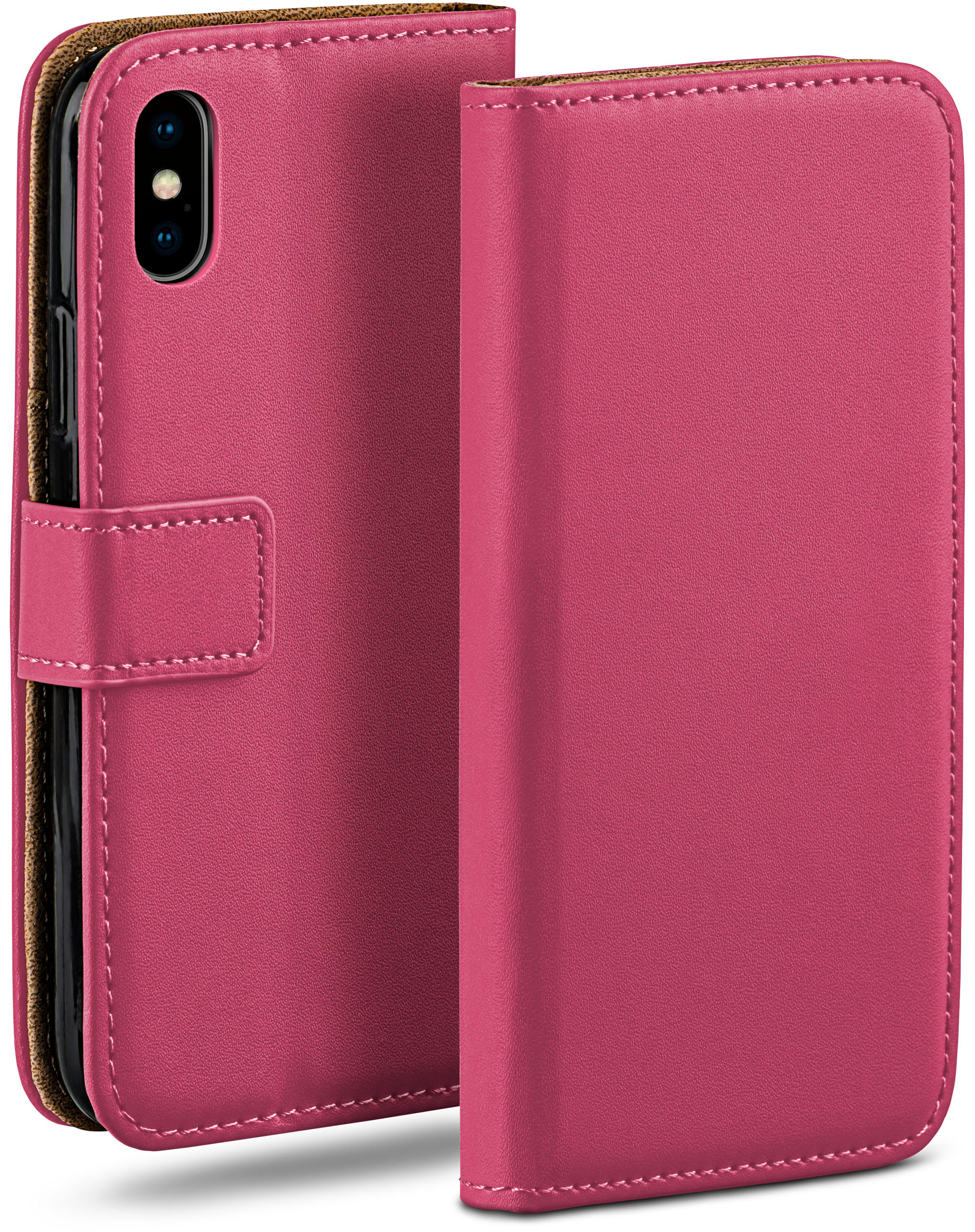 Case, Apple, XS, Book iPhone Bookcover, MOEX iPhone Berry-Fuchsia / X